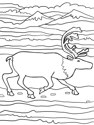 Running Elk Coloring Page